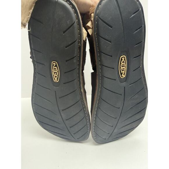 Keen Alman Fisherman Sandals Dark Brown Full-Grain Leather Size 10